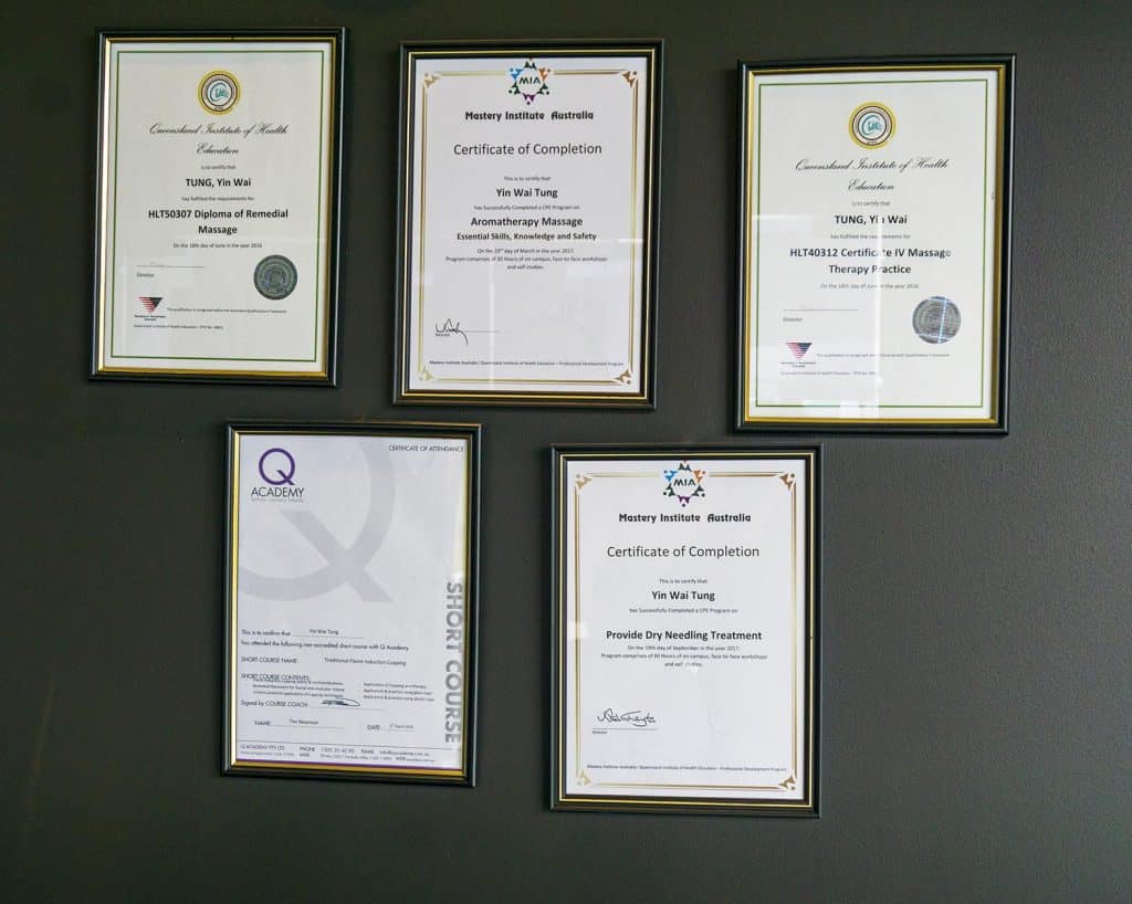 certificate in massage